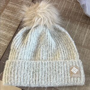 Columbia tan Knit Beanie with Pom